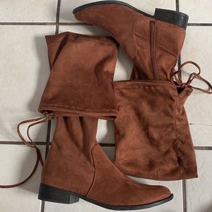 A NEW DAY faux suede camel tone knee high boot size 10